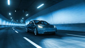 self-driving car in a tunnel