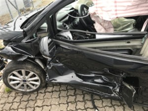 car seriously damaged after an accident